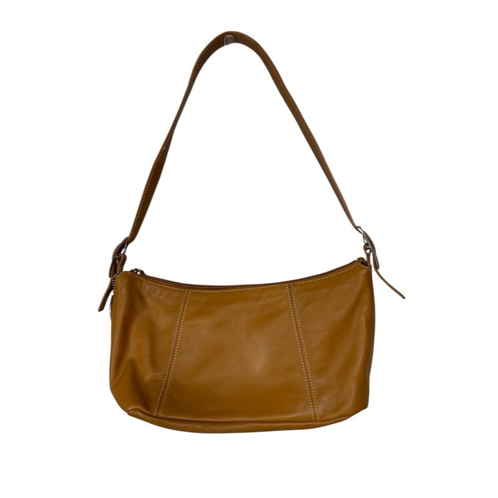 Tignanello Leather Shoulder Bag Small Yellow Gold Tan